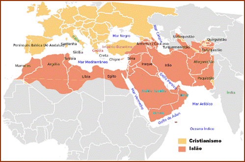 Mapa da expansao do islao