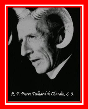 Teilhard Chardin com cornos