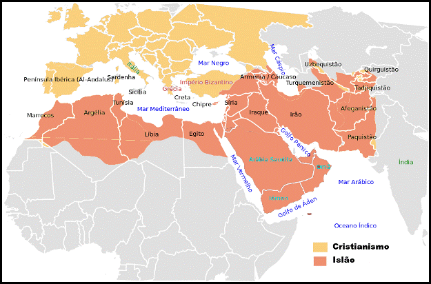 Mapa da expansao do islao