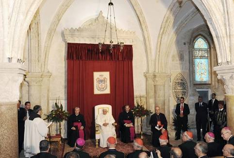 Bento XVI no Cenaculo de Jerusalem